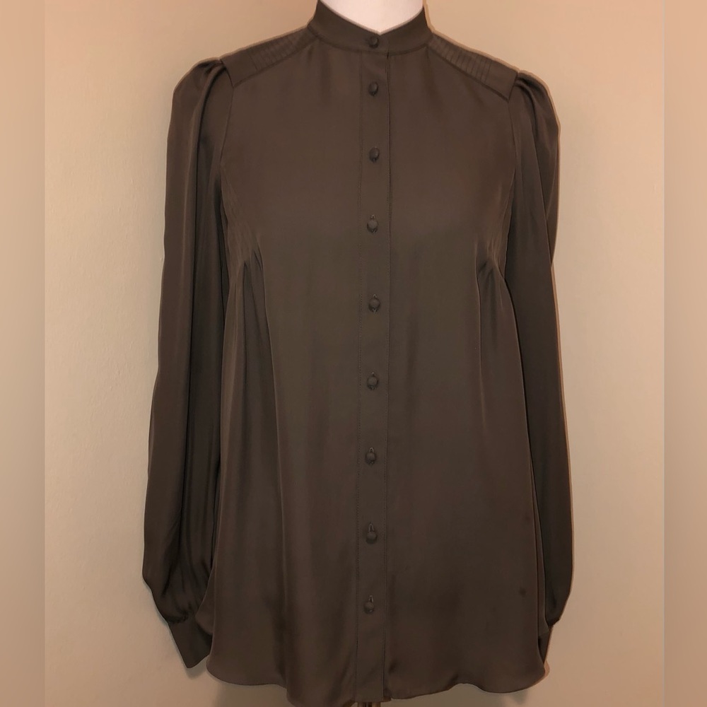 Alexander Wang 100% Silk Button Up Long Sleeve Bl… - image 2